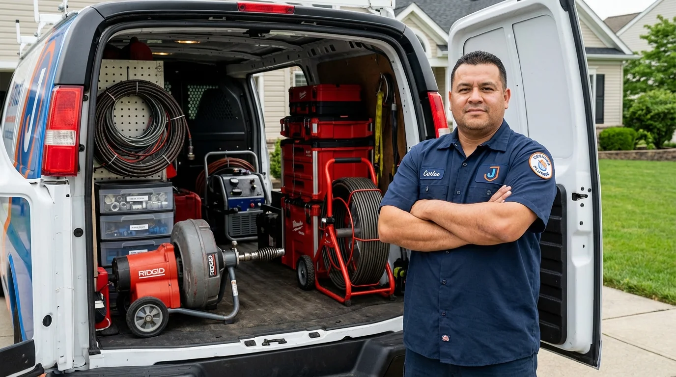 Professional drain cleaning equipment and Johns Plumbing LLC plumber in Nettleton